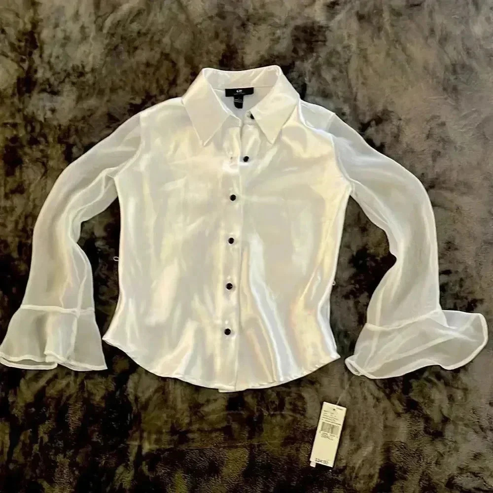 Beautiful satin Long sleeve blouse
